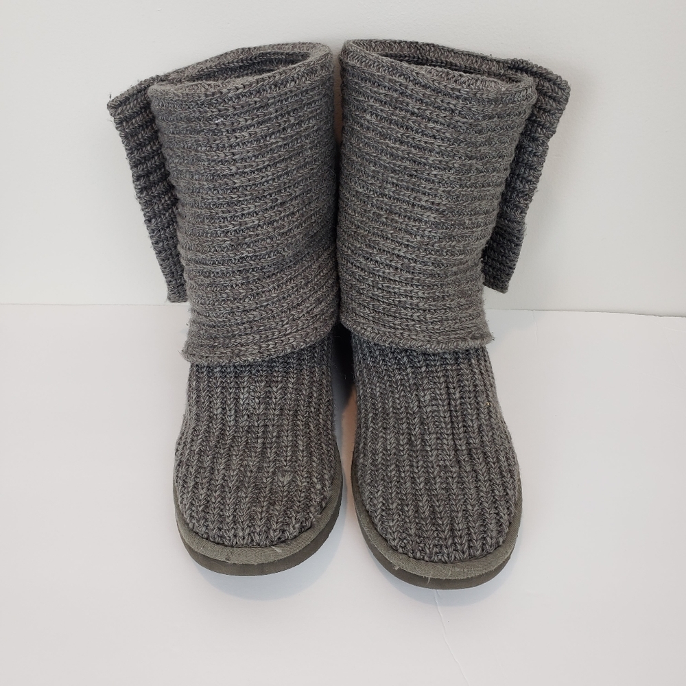 Ugg Cardy Button Crochet Boots Grey Size 10